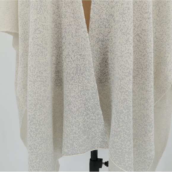 Kate Landry Wrap Metallic Knit Open Front Cream Acrylic Blend One Size - Picture 3 of 7